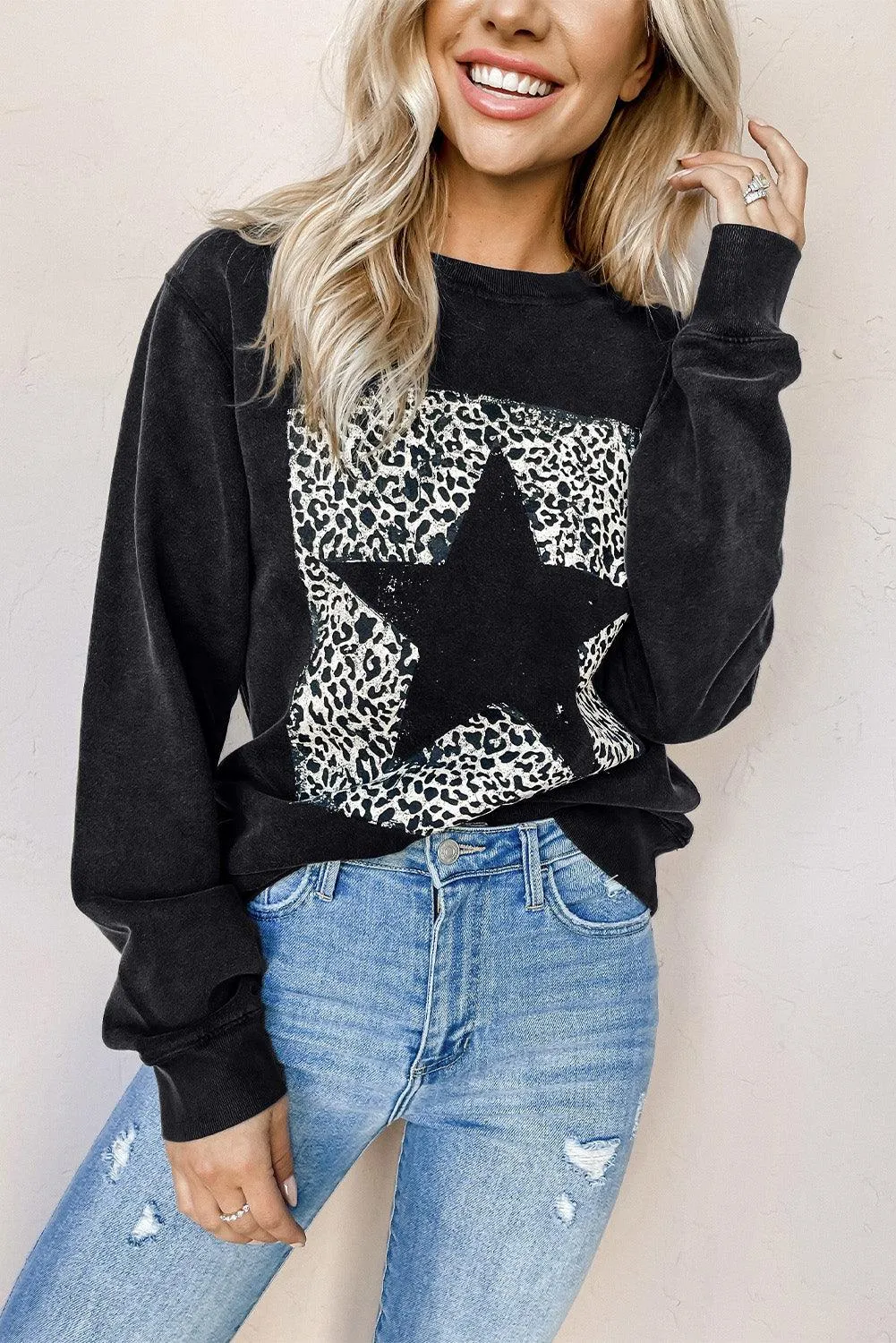 Plain Crew Neck Pullover Sweatshirt