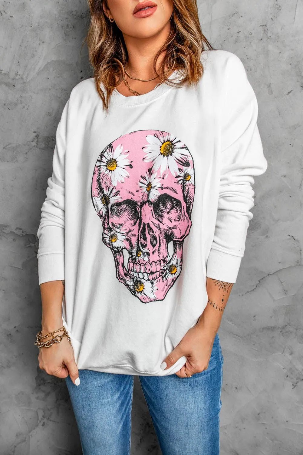 Plain Crew Neck Pullover Sweatshirt