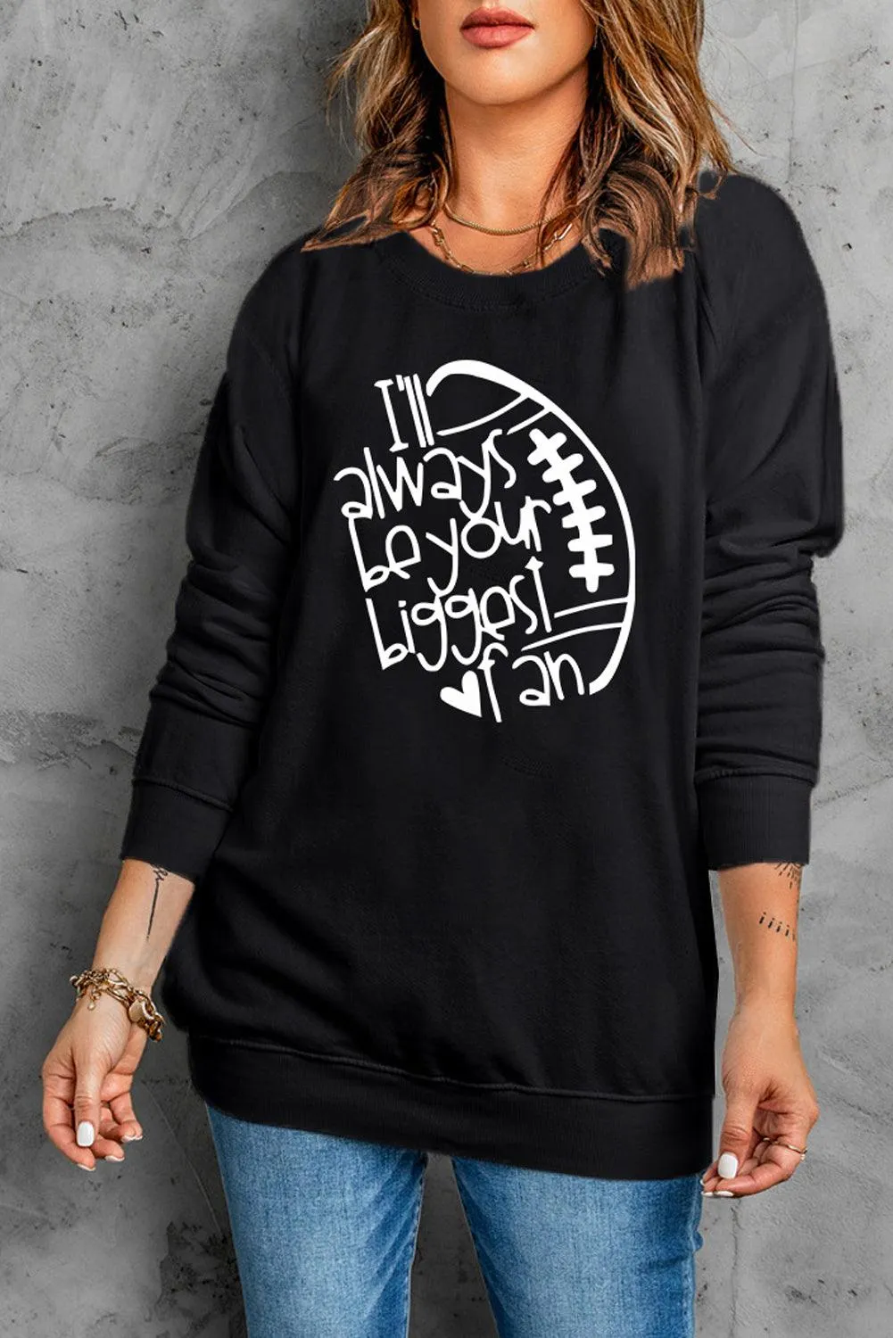 Plain Crew Neck Pullover Sweatshirt