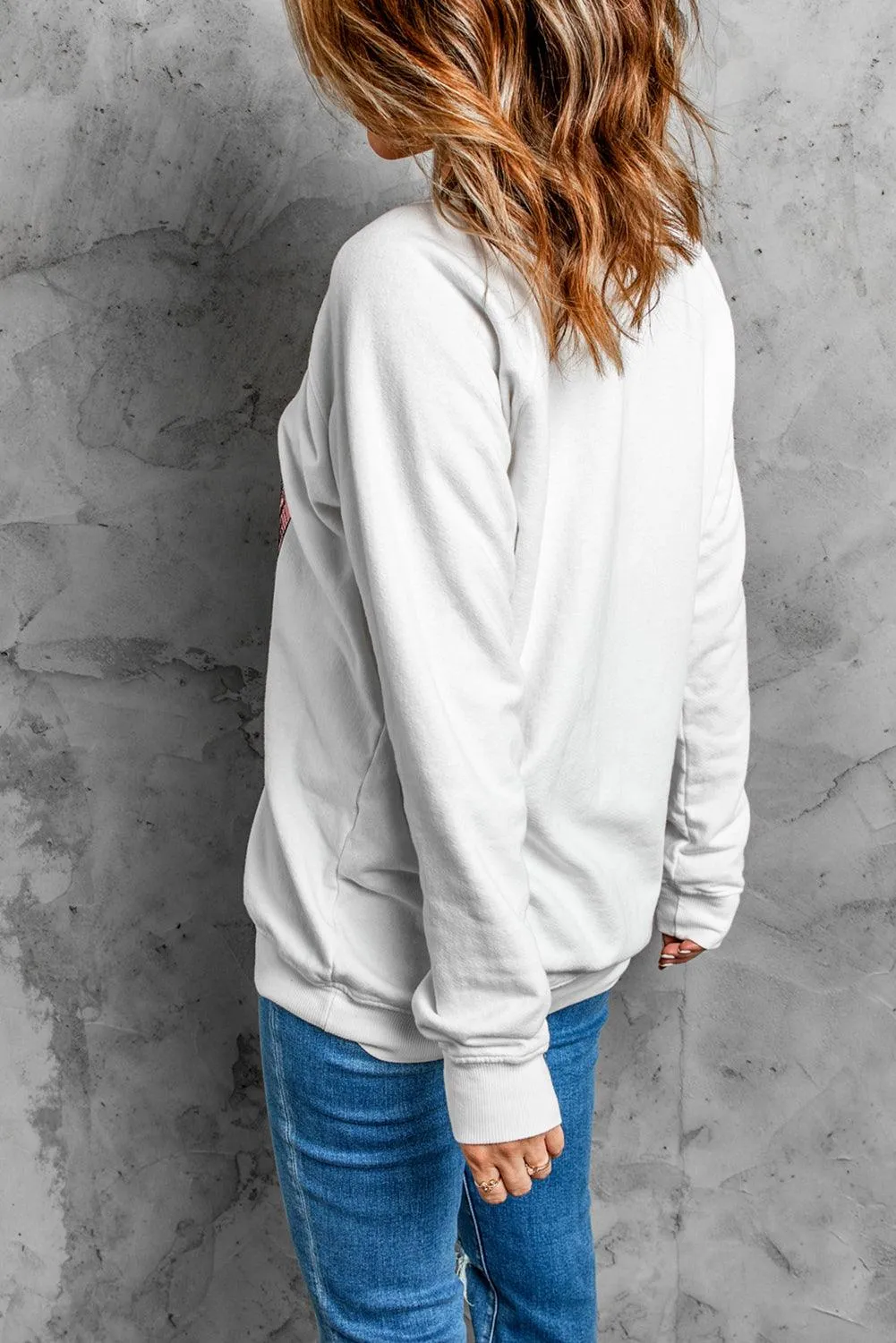 Plain Crew Neck Pullover Sweatshirt