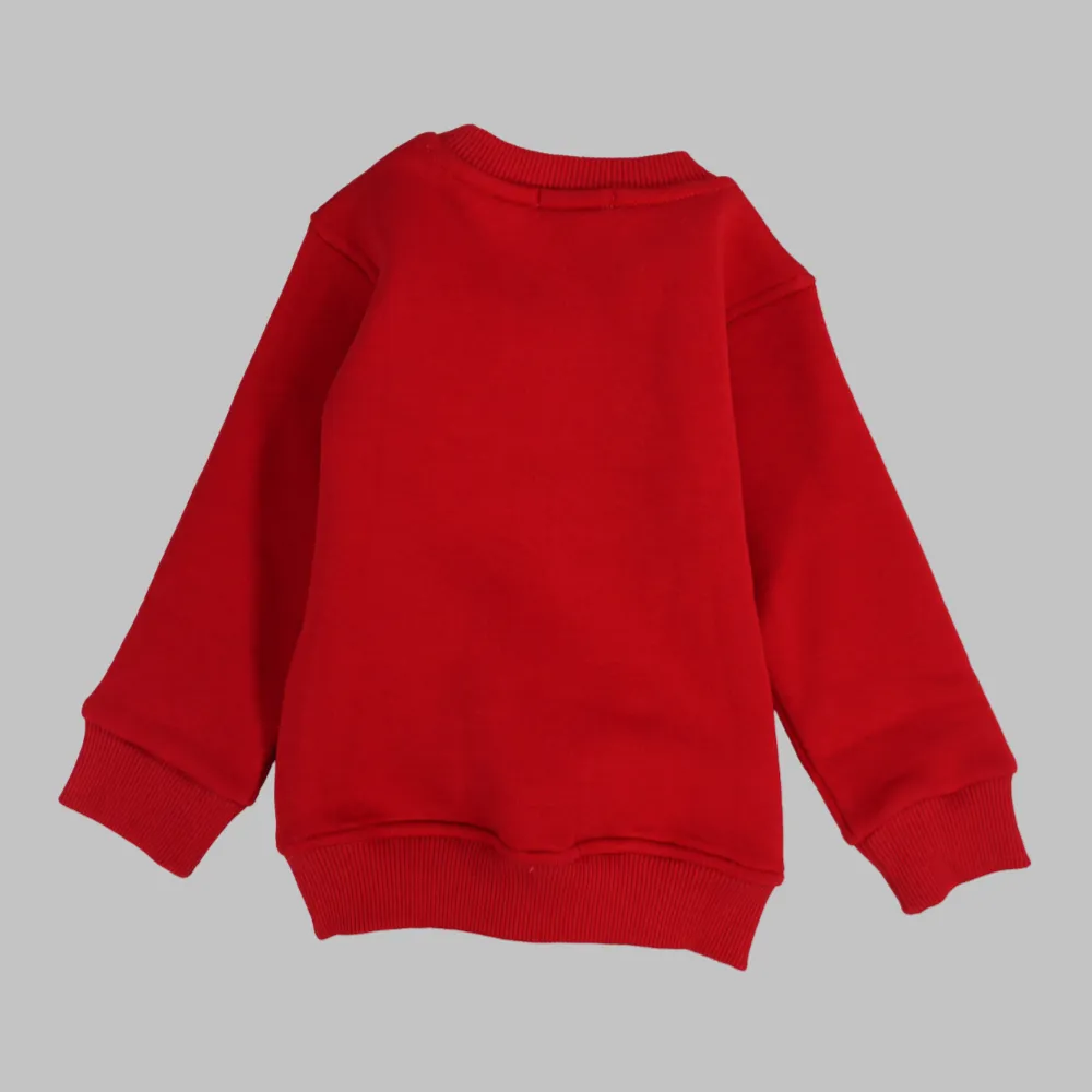 Plain Long-Sleeved Fleeced Sweatshirt