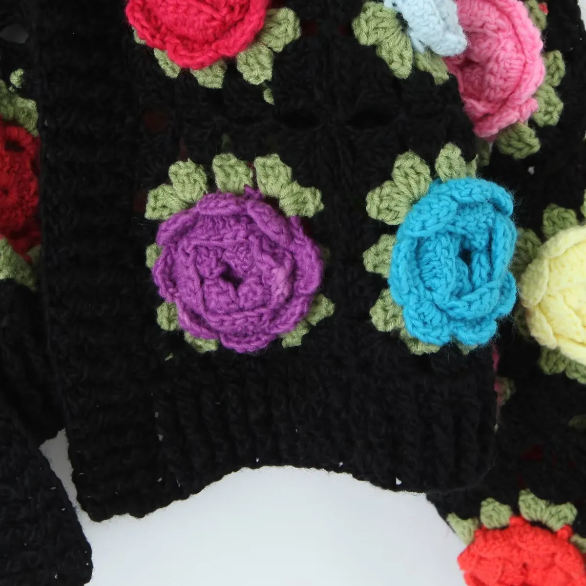 Pre Order:  Hand Crocheted 3D Flower Ball Sweet Cardigan