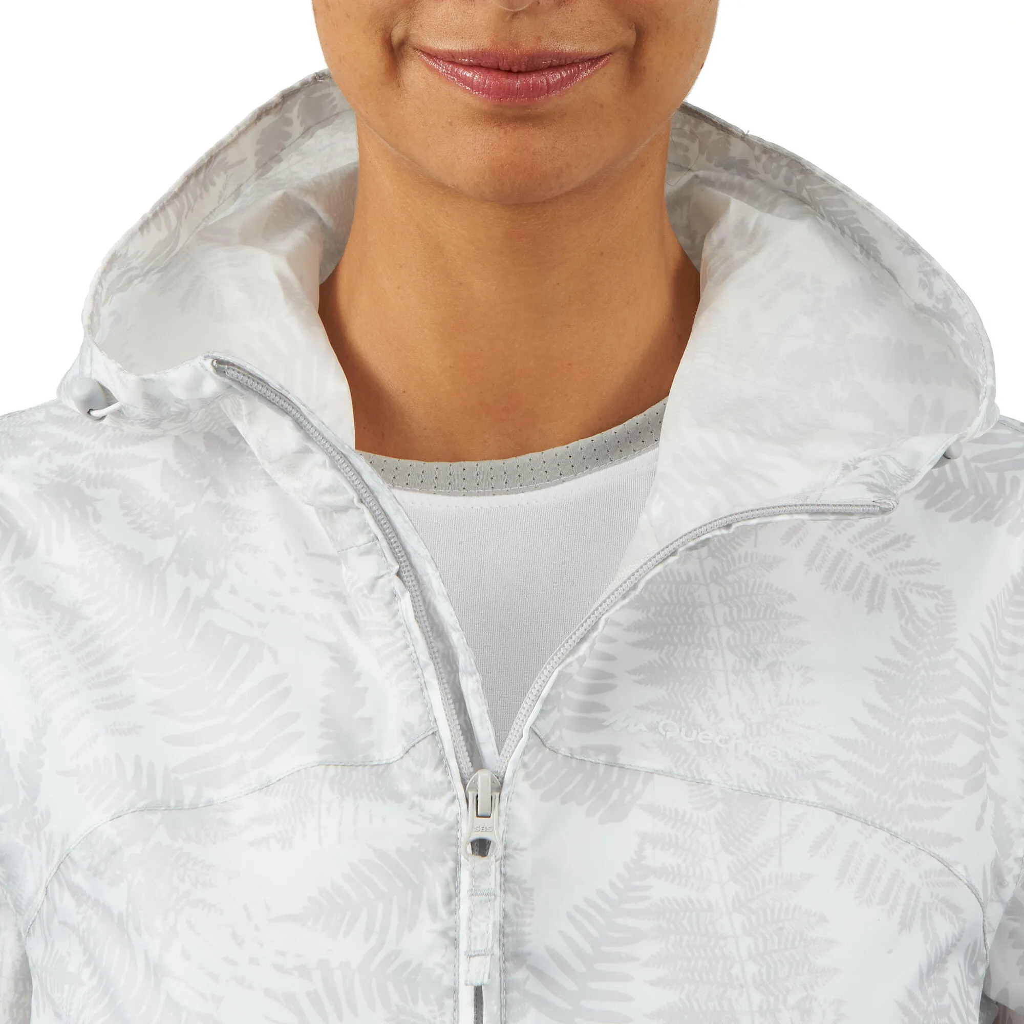 Quechua Women's Raincut Full Zip Windproof and Water-repellent Rain Jacket