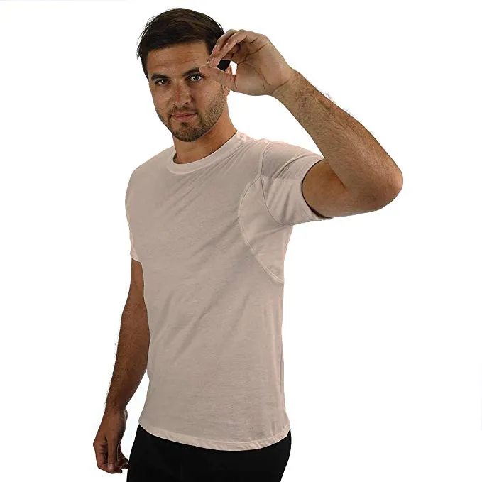 Regular Fit Crew Neck Undershirt With Absorbent, Sweat-Proof, Enlarged, Sewn-In Underarm Shields Style #RSC02