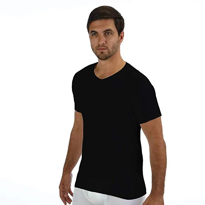 Regular Fit V-Neck Undershirt With Absorbent, Sweat-Proof, Enlarged, Sewn-In Underarm Shields Style #RSC04