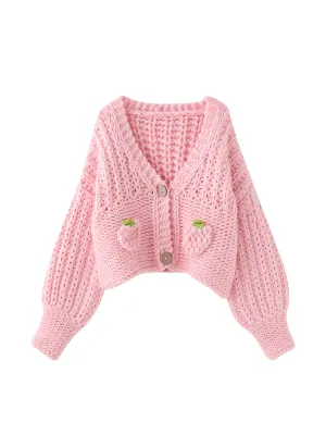 Shira Strawberry Knit Cardigan