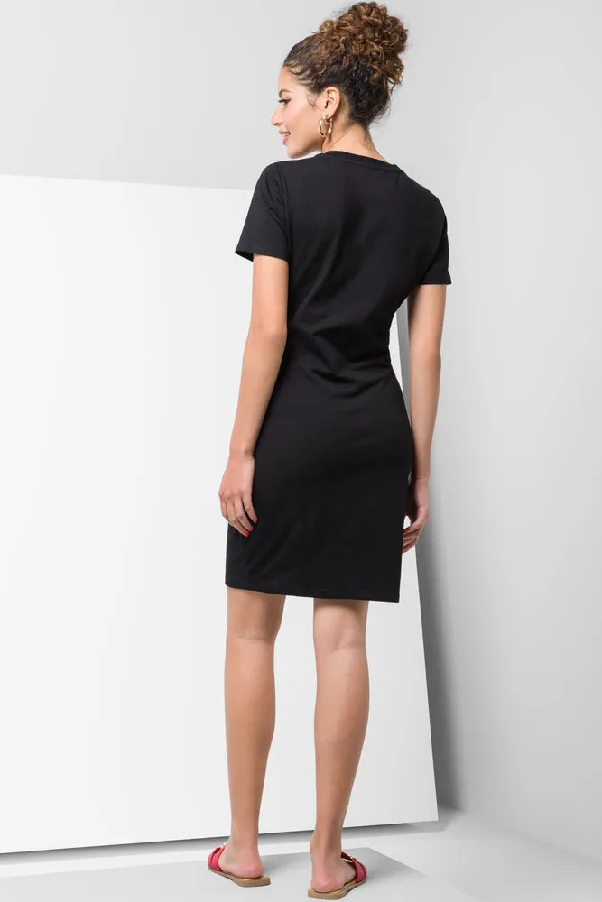 Short Sleeve Bodycon Dress Black