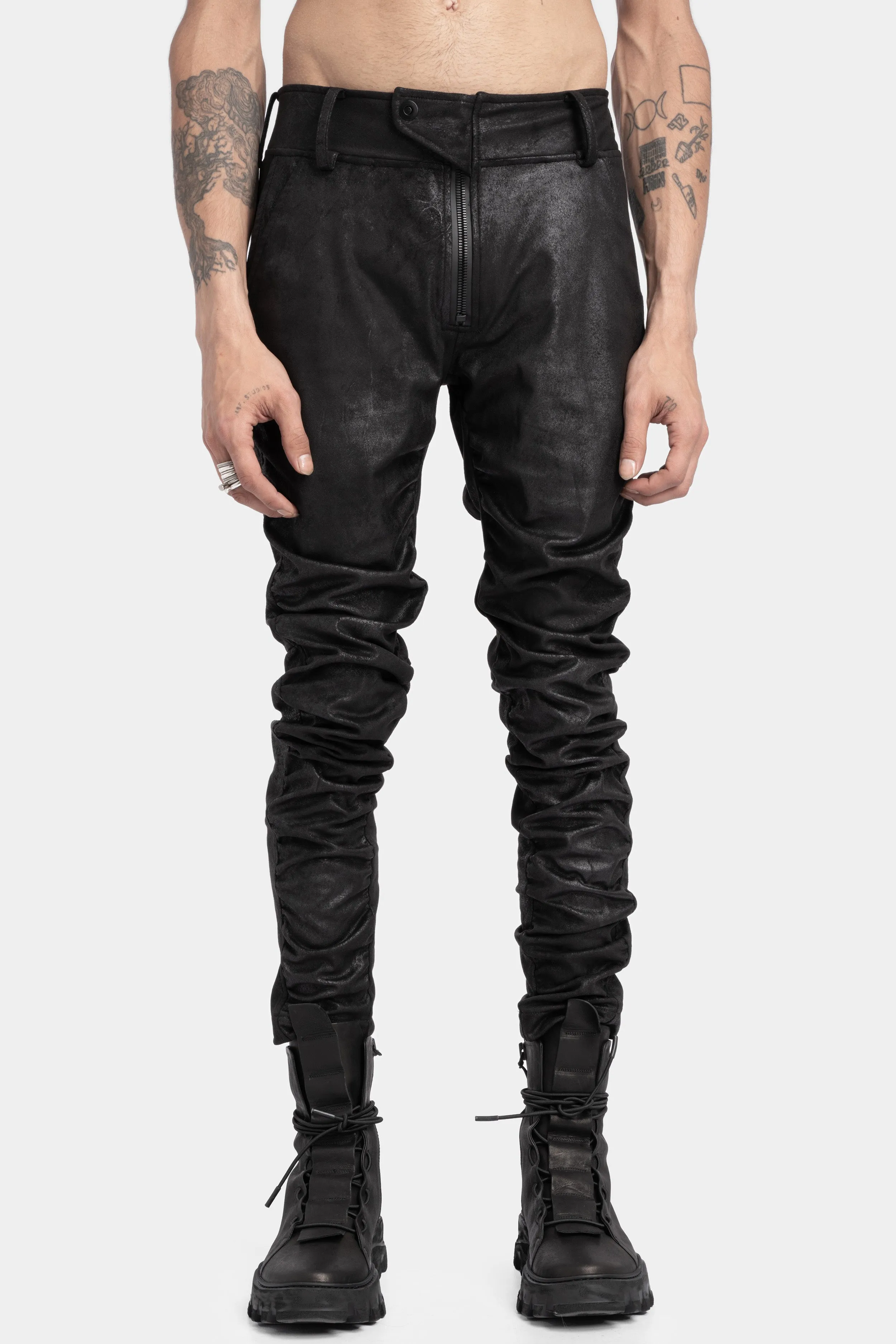 Slim vegan leather recoil pants