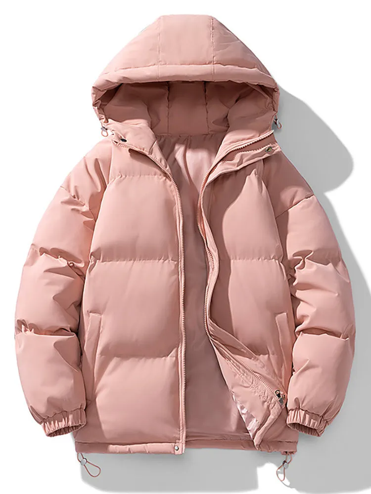 Solid Color Warm Quilted Coats