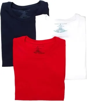 Tommy Hilfiger Men's Undershirts Multipack Cotton Classics Crew Neck T-Shirt, Mahogany, Navy, White