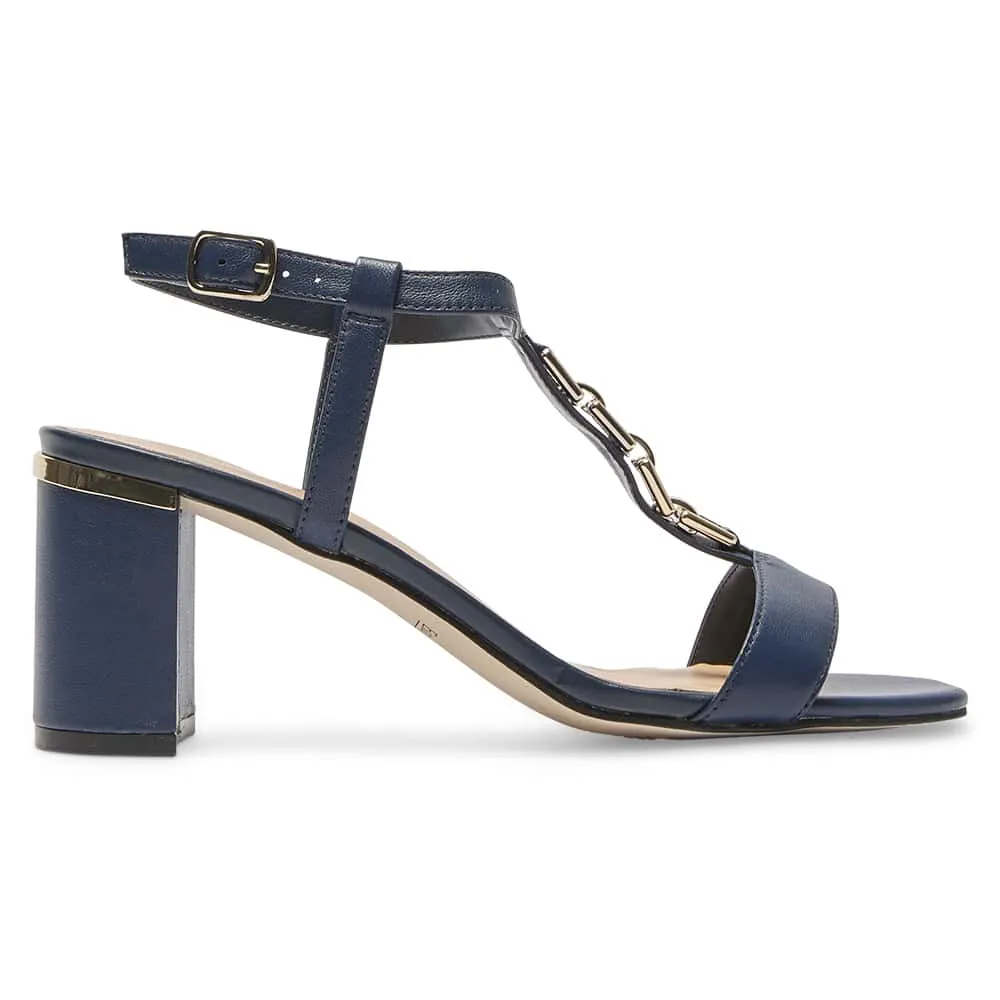 Unicorn Heel in Navy Leather