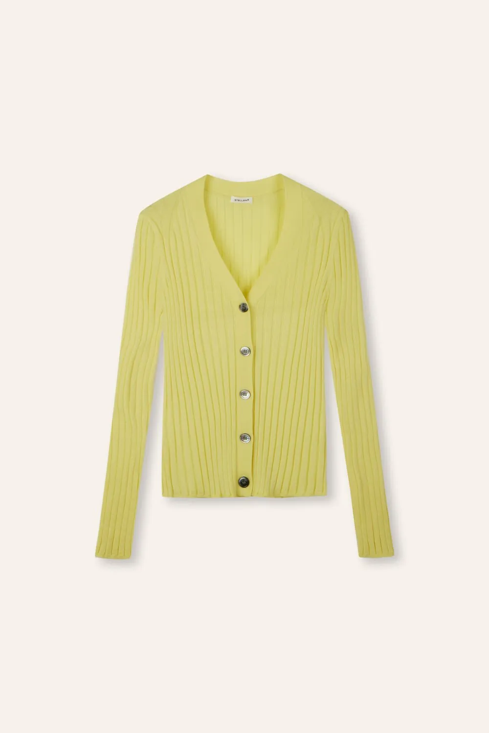 WENDY merino wool slim-fit cardigan (Yellow)