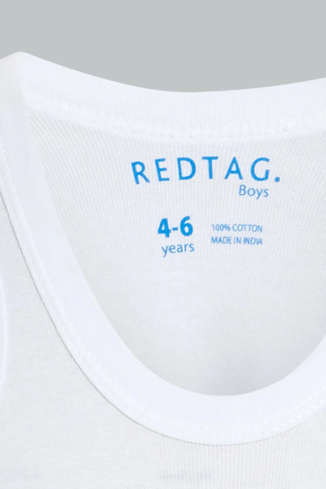 White Basic Vest For Boys (Pack of 3)