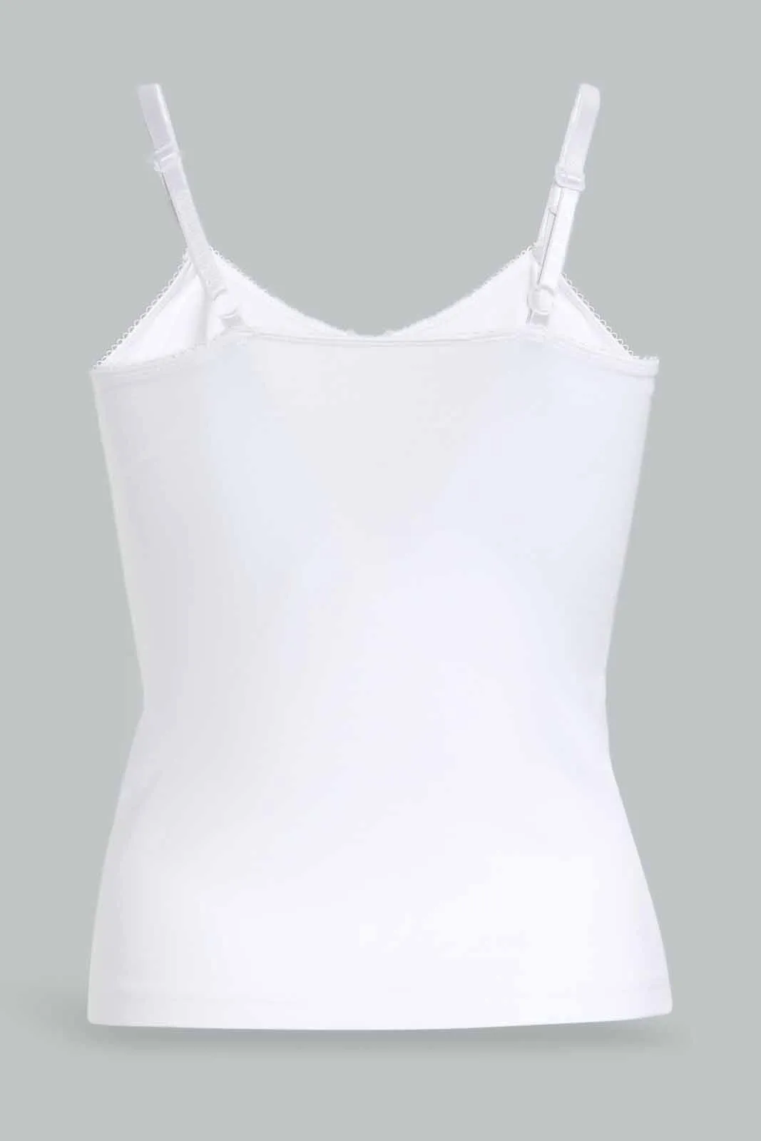 White Basic Vest For Senior Girls (Pack of 2)