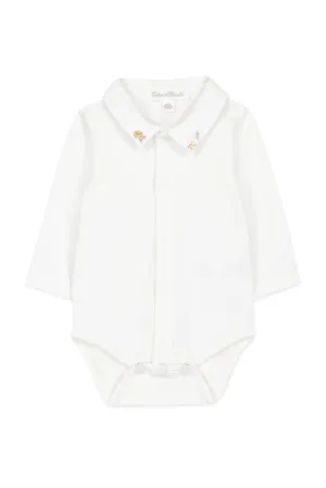 White Collar Baby Bodysuit