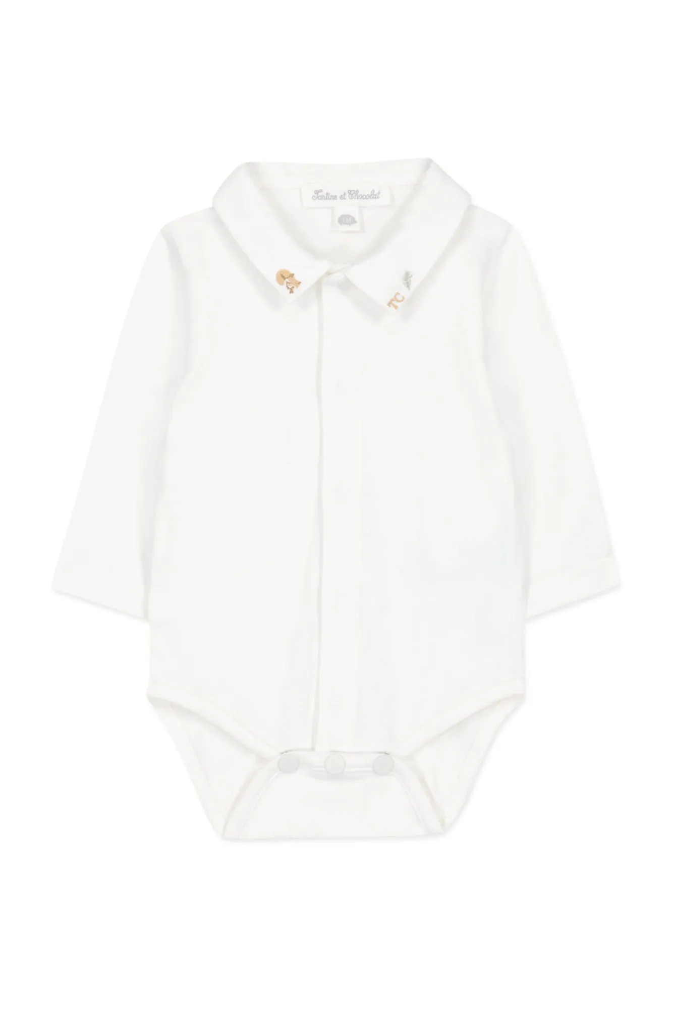 White Collar Baby Bodysuit