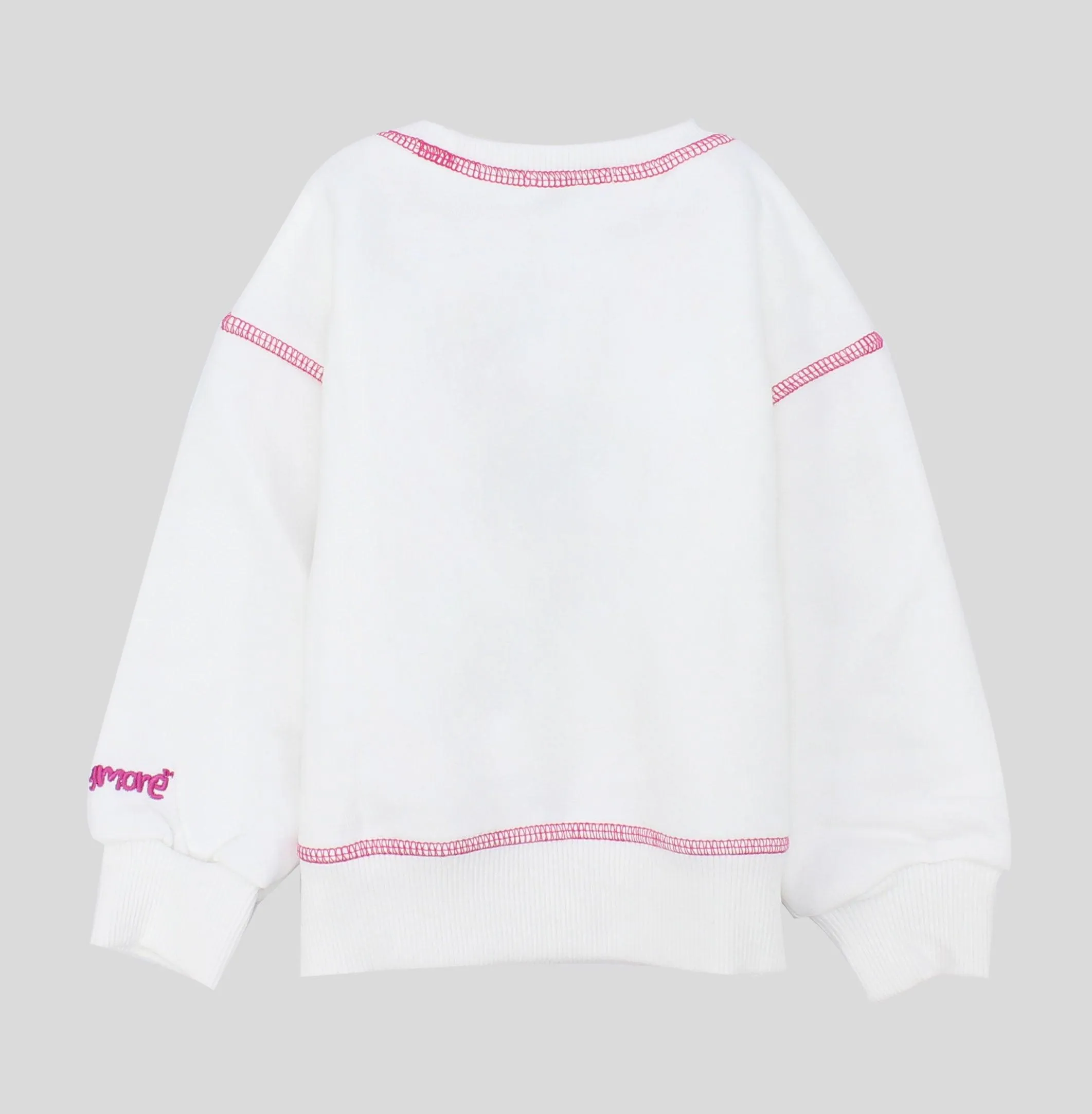 White Long-Sleeved Fleeced Sweatshirt