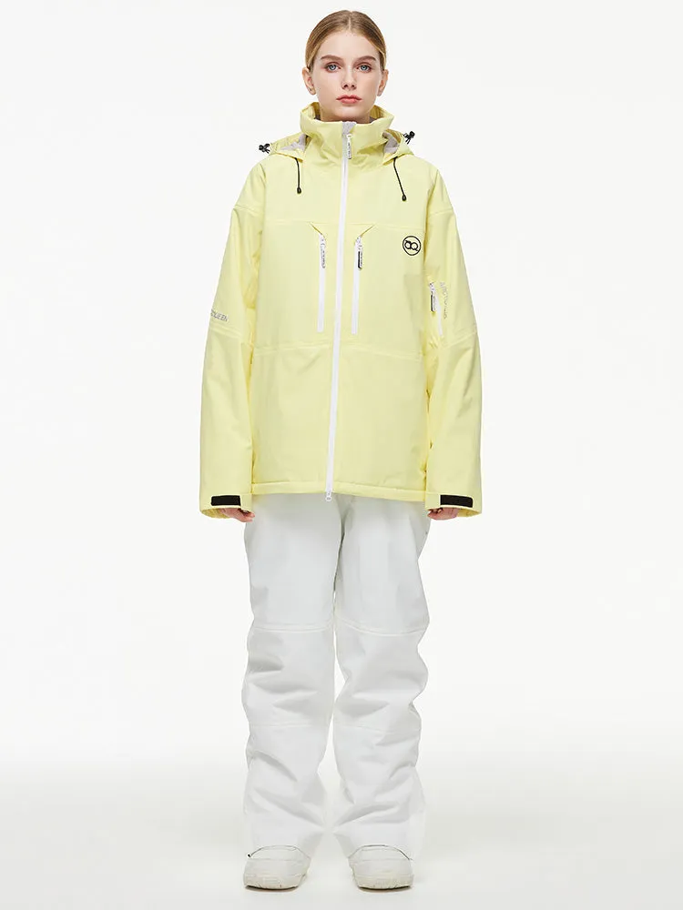 Women's Arctic Queen Mountain Windbreaker Thermal Snow Suits with Overalls Bibs