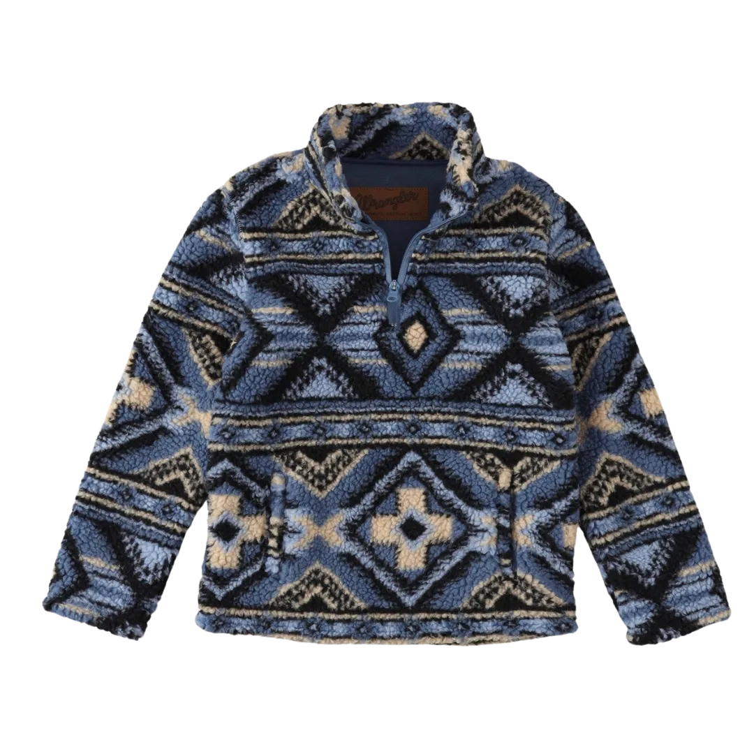 Wrangler Kid's Sherpa Zip Pullover China Blue Jacket