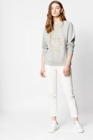 Zadig & Voltaire - Upper Skull Gold Sweatshirt in Gris Chine